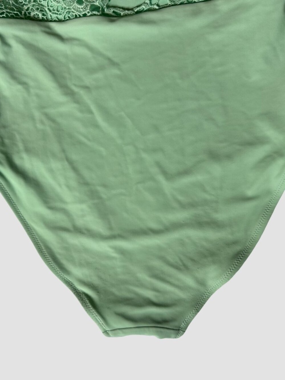 Aerie Green Lace One Piece Swimsuit Sexy Halter Tie Lace Back Womens Size S/P - Picture 8 of 9